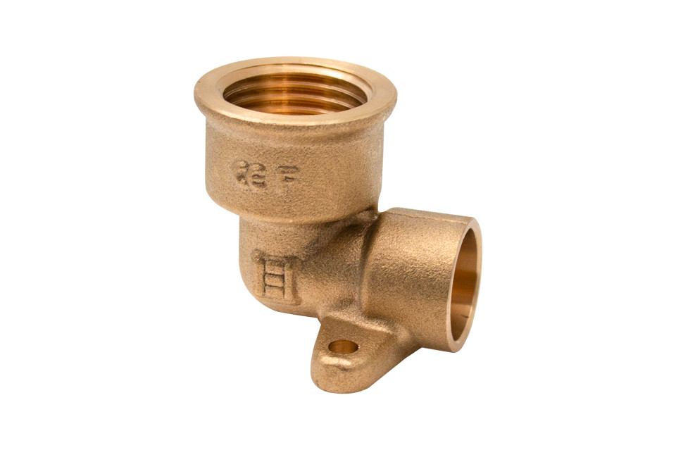 Pájkovacia meď prechodová koleno nástenné s vnútorným závitom 15x1/2