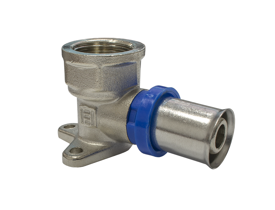 Chrómované mosadzné koleno nástenné TH 20X1/2