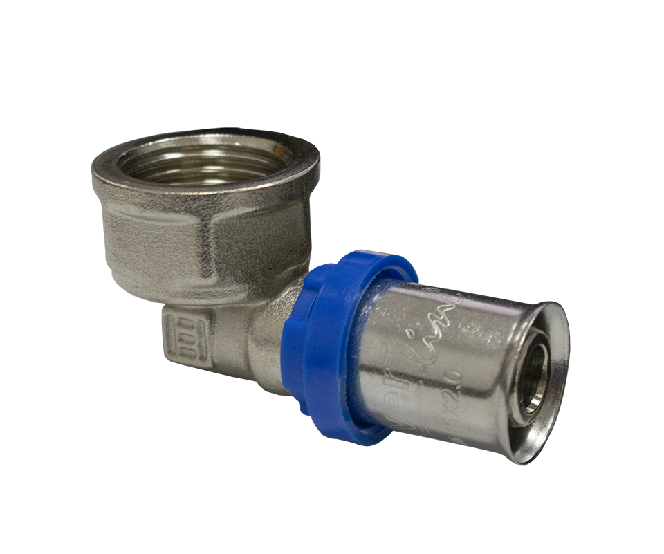 Chrómované mosadzné koleno s vnútorným závitom TH 20X1/2