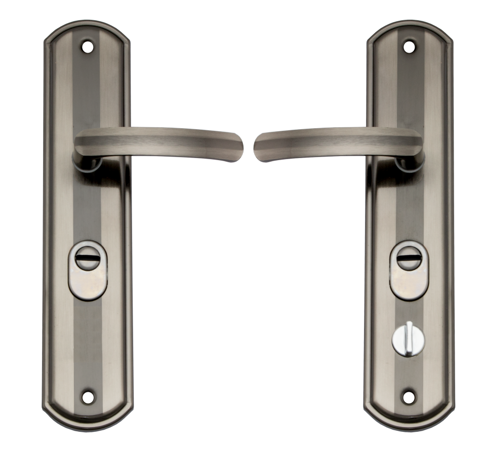 Kovová kľučka CHRÓM/ČIERNA PRAVÁ